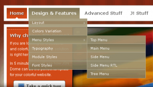 Website menu styles